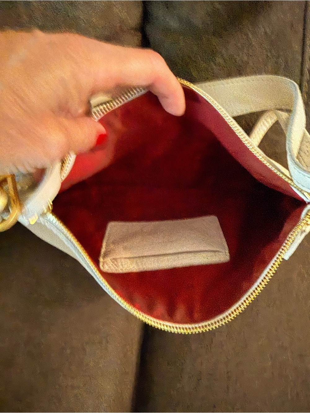 Hammitt Pebbled Leather Crossbody in Cream with Gold Studs - Picture 4 of 4